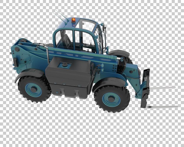 telehandler on transparent background 3d rendering illustration