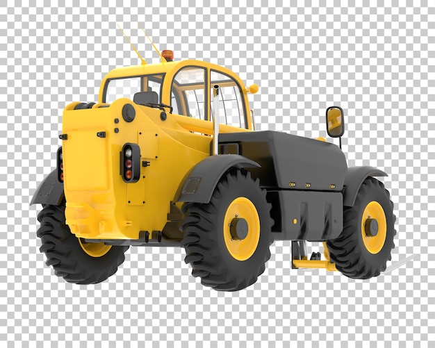 Telehandler on transparent background 3d rendering illustration