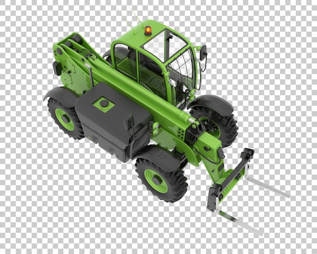 Telehandler on transparent background 3d rendering illustration