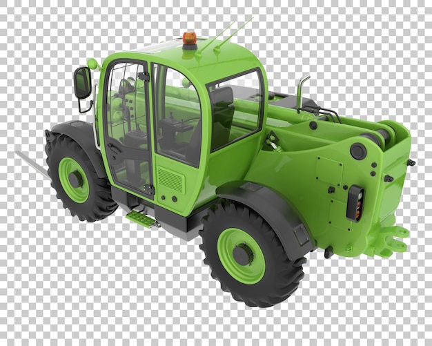 PSD telehandler on transparent background 3d rendering illustration