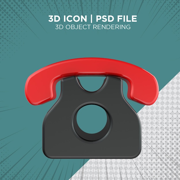 PSD telephone on table icon 3d symbols