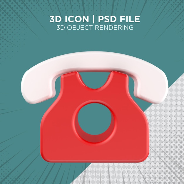 PSD telephone on table icon 3d symbols