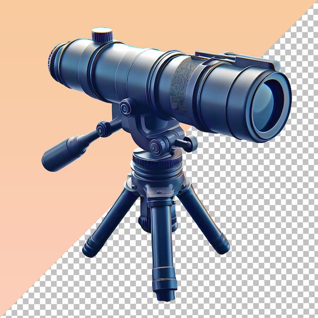 Telescope isolated on transparent background