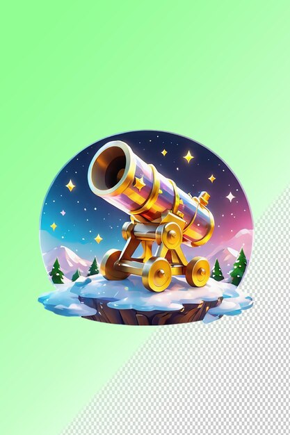 A telescope with a star on the top