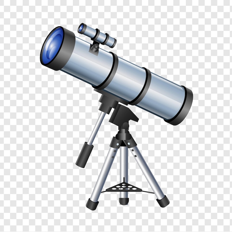 PSD teleskop do obserwacji astronomicznej izolowany na przezroczystym tle
