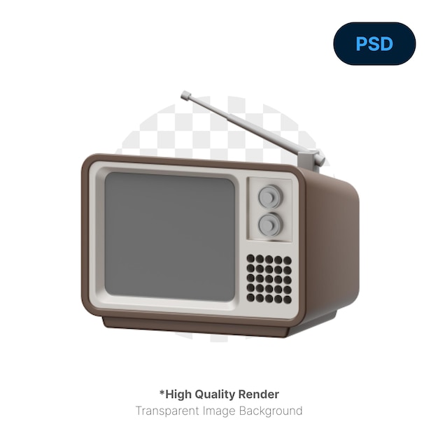 PSD televisi 3d icon premium psd