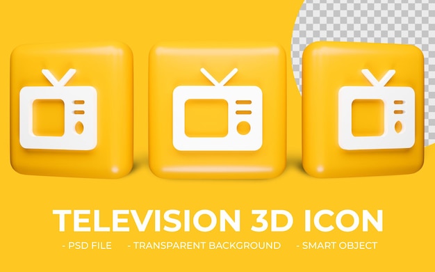 Television icon 3d rendering isolated