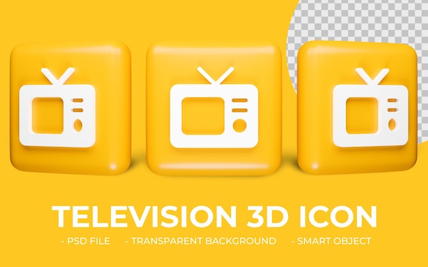 分離されたテレビアイコン3dレンダリング
