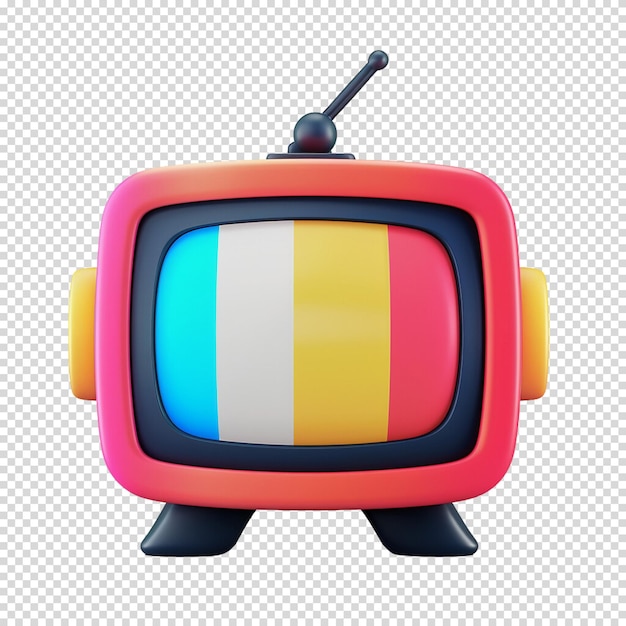 PSD television isolated on transparent background