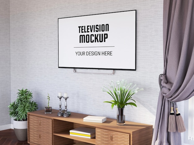 Television mockup in the living room