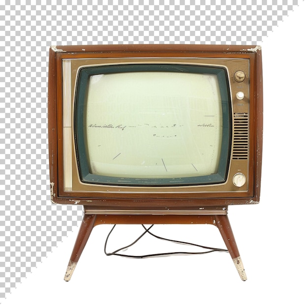 PSD television vintage old photorealistic crt tv television day on isolated background