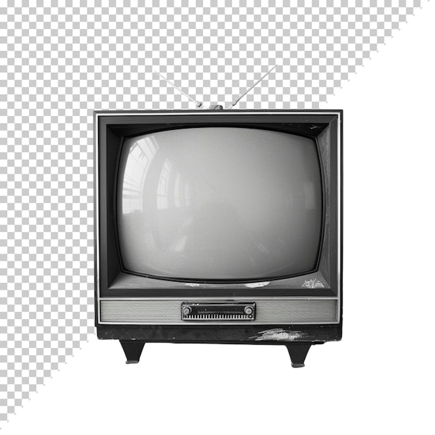 PSD television vintage old photorealistic crt tv television day on isolated background