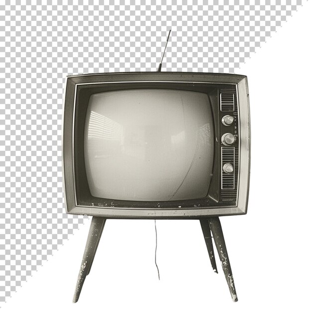 PSD television vintage old photorealistic crt tv television day on isolated background