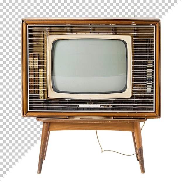 PSD televisione vintage vecchia televisione crt fotorealista giorno su sfondo isolato