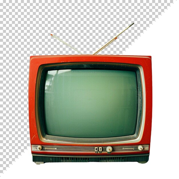 PSD television vintage old photorealistic crt tv television day on isolated background