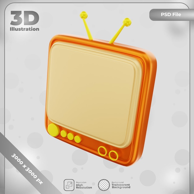 Telewizja Z Ikonami Renderowania 3d