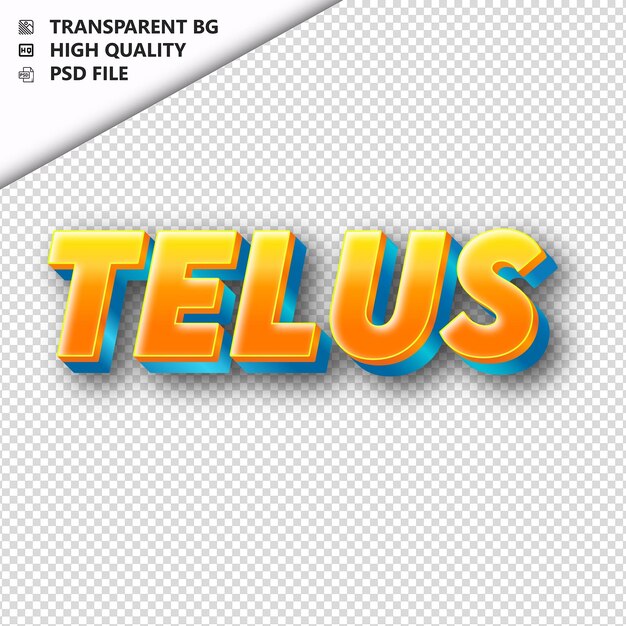 Telus (オレンジ色のテキストで透明な影が隔離されています)