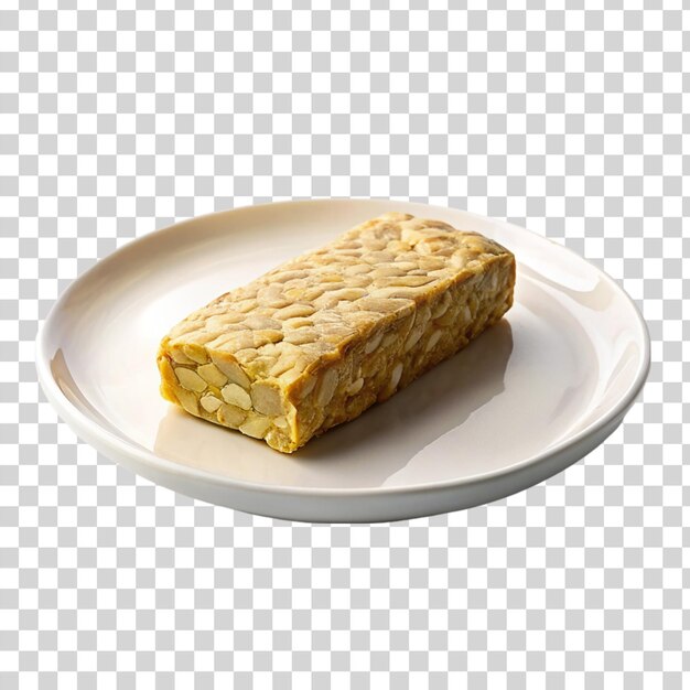 PSD tempeh on plate on transparent background