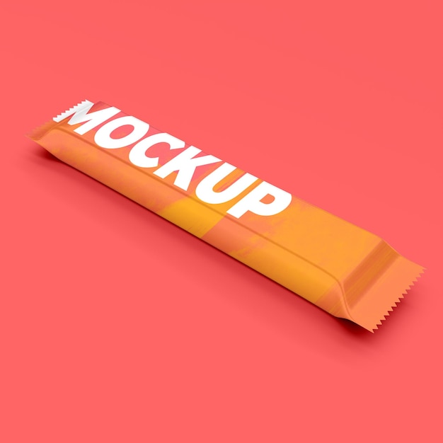 Шаблон 3d protein bar pack mockup