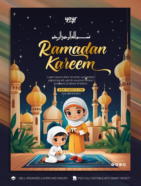 Template Banner And Flyer Ramadan Kareem의 소셜 미디어 게시물