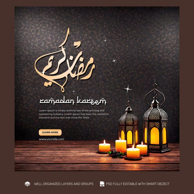 PSD template banner en flyer eidaladha social media post