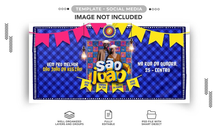 Template banner feast of sao joao in brazil