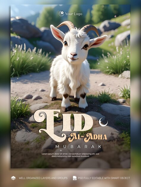 PSD template banner e flyer eidaladha post sui social media