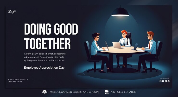 PSD template banner and flyer employee appreciation day social media post