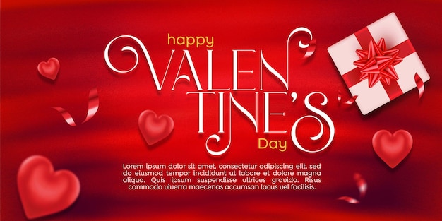 PSD template banner happy valentines day design