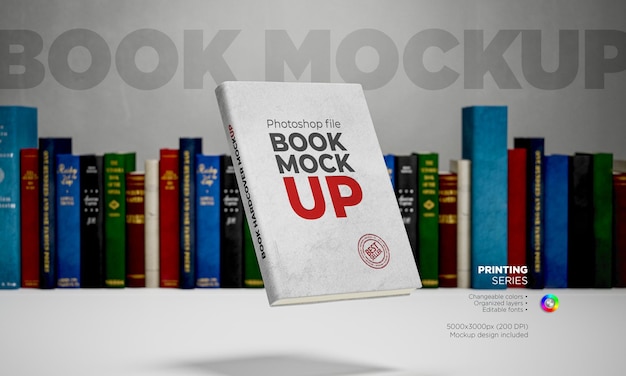 template book mockup in 3d rendering