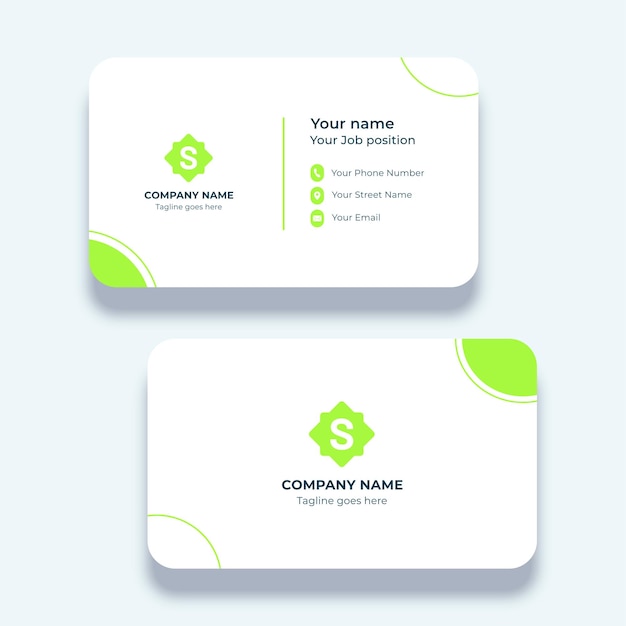 Template business card design in green