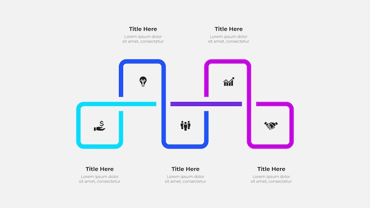 PSD template for business presentation infographic design illustration with 5 options process diagram