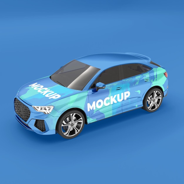 Template Car Vehicle Sticker Mockup