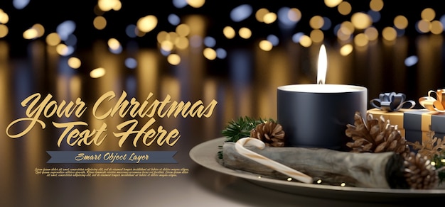 PSD template of a christmas scene