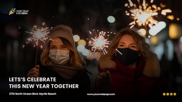 PSD template concept for new year eve banner