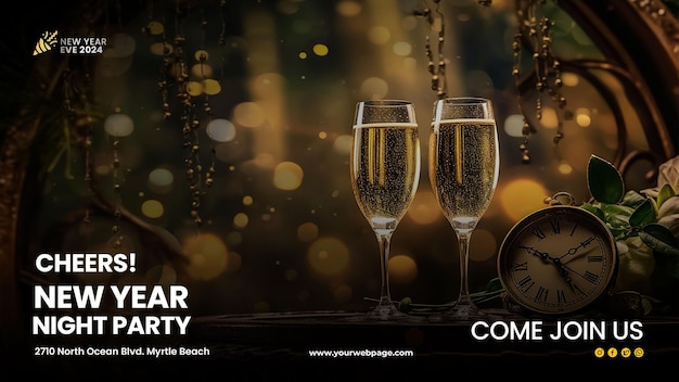 PSD template concept for new year eve banner