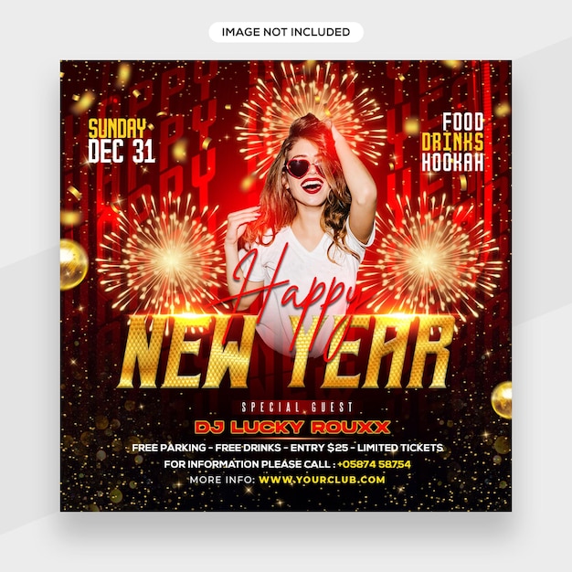 Template concept for Realistic Colorful happy new year .Use for New year banner, Poster, cover