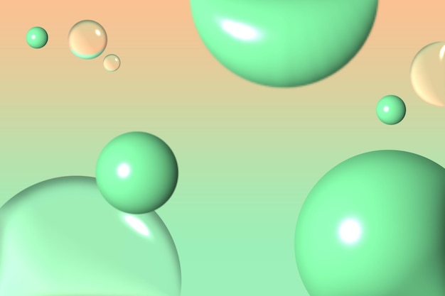 template design with 3d water drop element and abstract green gradient background