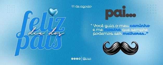 template editavel com o tema do dia dos pais no brasil