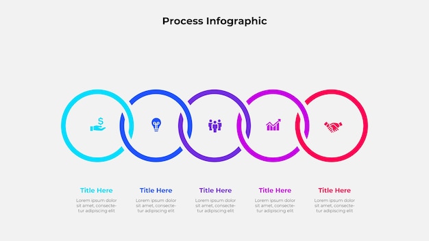 template for business presentation infographic design illustration with 5 options process diagram