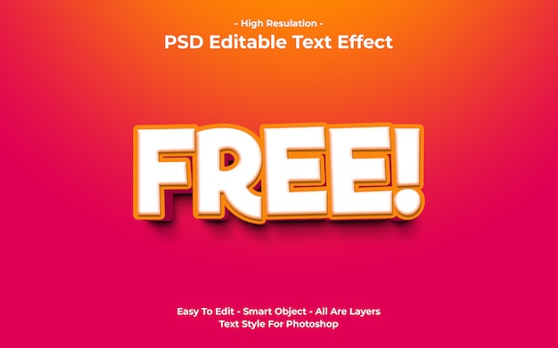 PSD template of free text effect