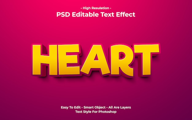 Modello di effetto testo cuore