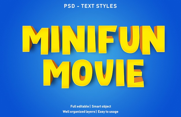 Template of minifun movie text effect