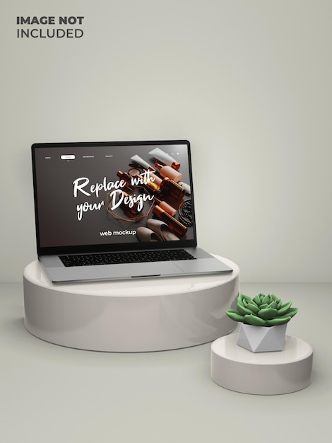 Template mockup laptop screen website