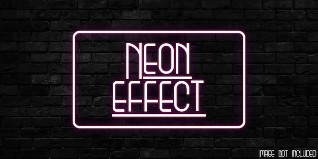 PSD template of neon effect text style effect