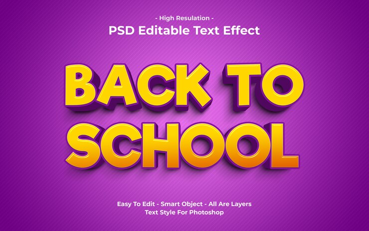 Template of Back to school text effect