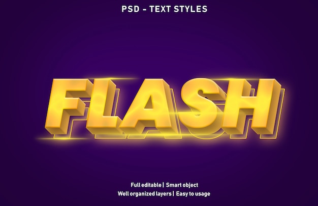 template of flash text effect