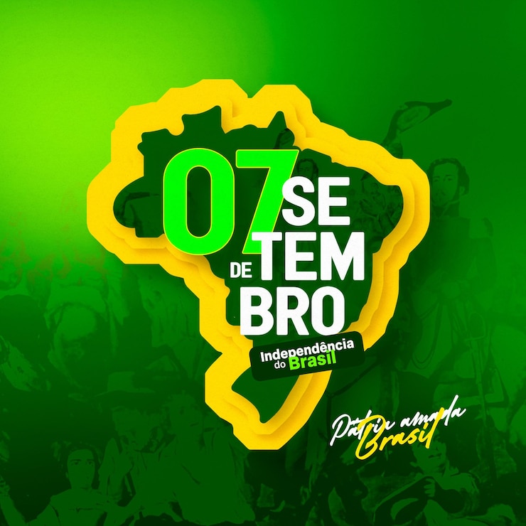 PSD template post psd social for independencia do brasil em 07 de setembro special post flat design