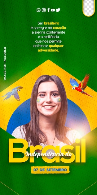 Template post social media september 7 independence from brazil independencia do brasil