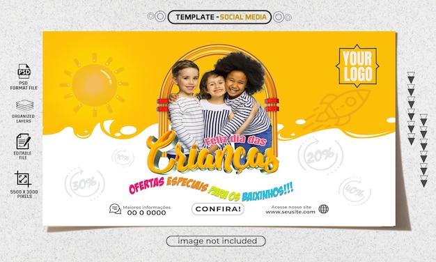 PSD template psd editavel para campanha do dia das criancas